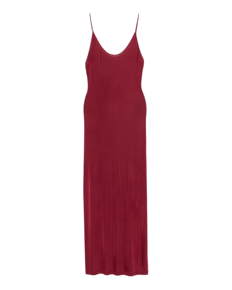 Saint Laurent Rückenfreies Maxikleid mit Ketten- und Gliederriemen - Rot Rot