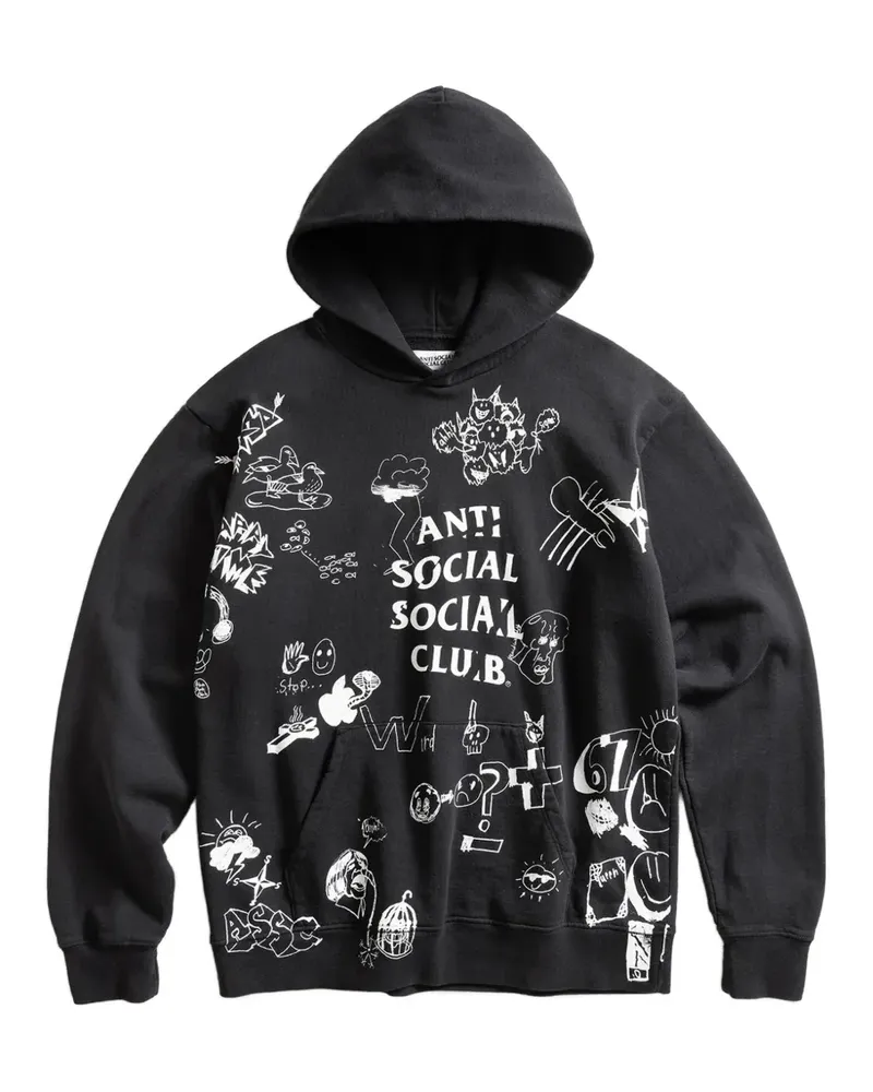 Anti Social Social Club illustrated-print hoodie - Schwarz Schwarz