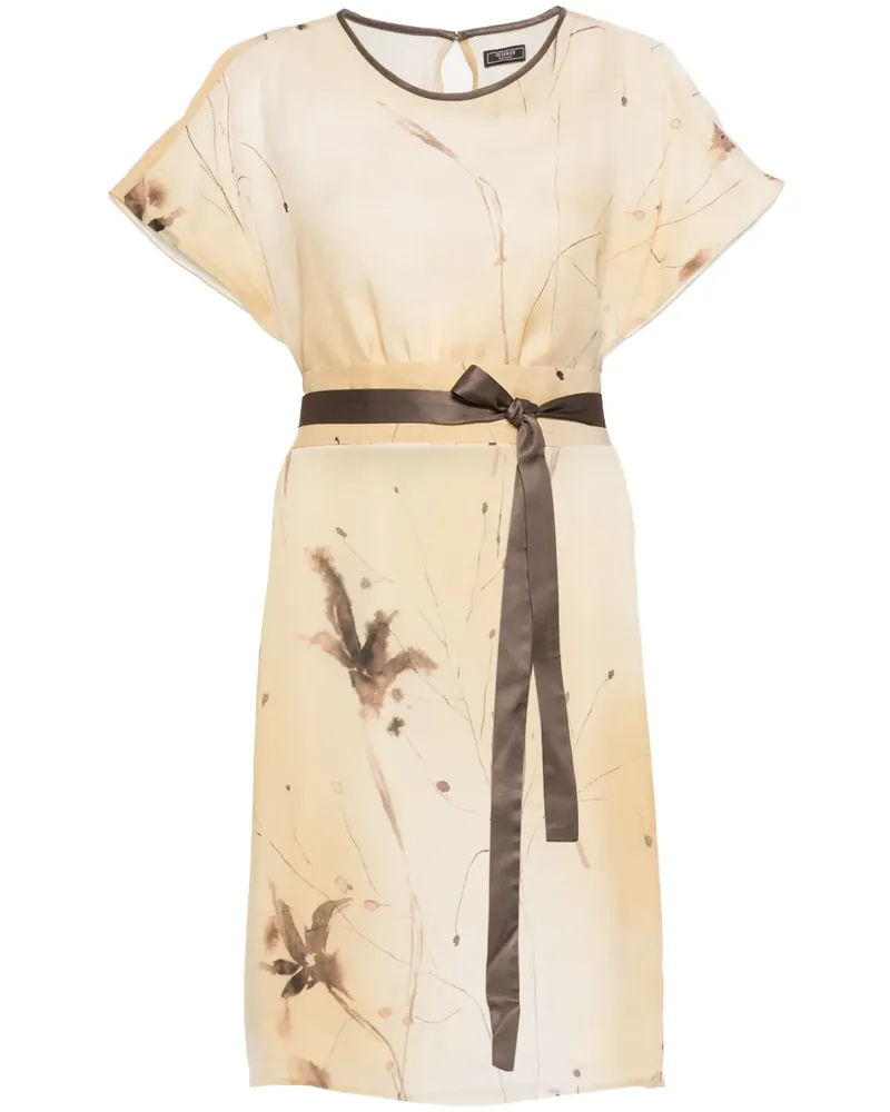 Peserico Midikleid mit Print - Nude Nude