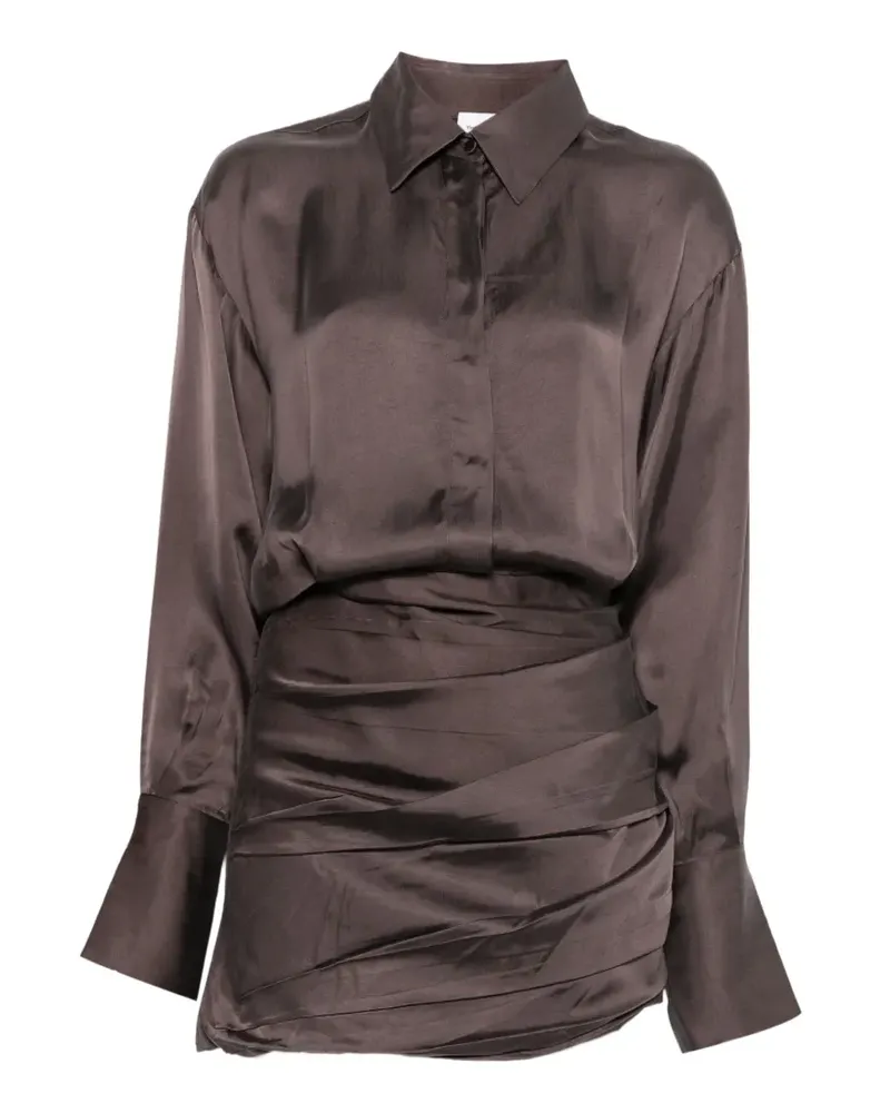 ANDAMANE Gerafftes Andrea Minikleid - Braun Braun