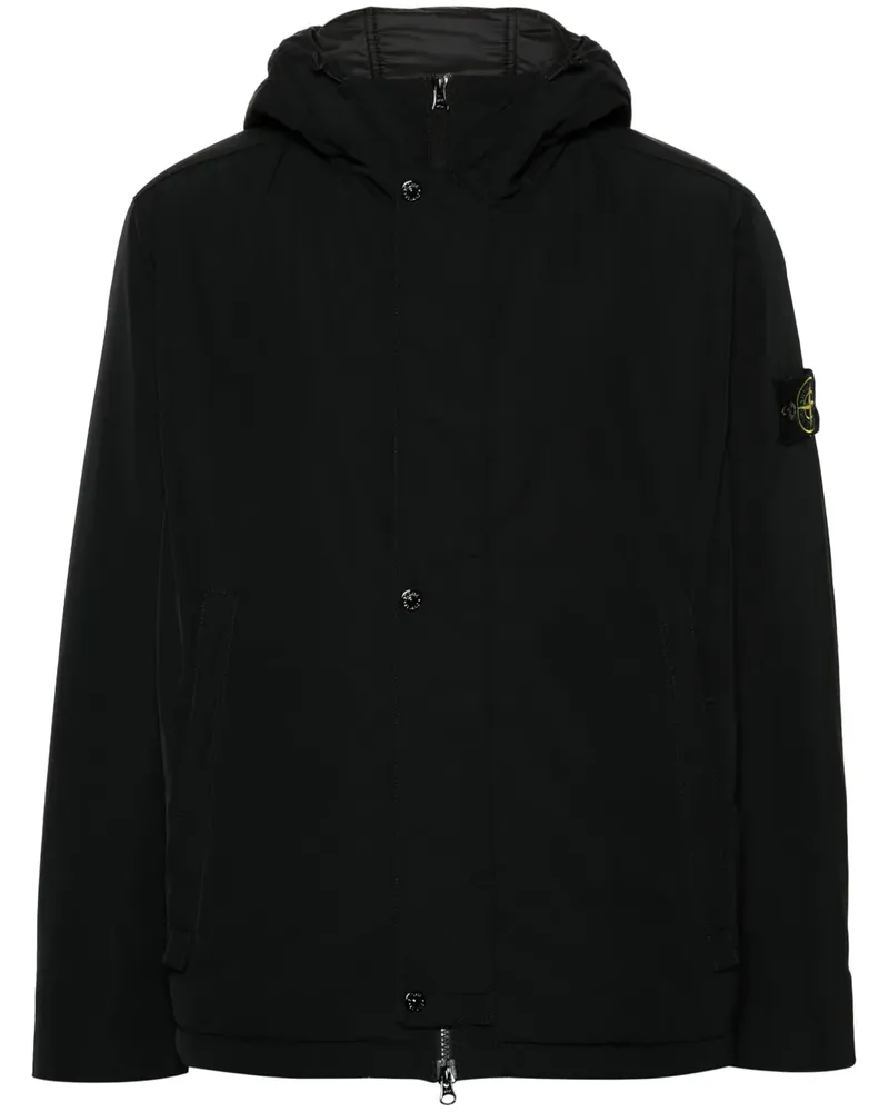 Stone Island Gefütterte Jacke mit Kompass-Patch - Schwarz Schwarz