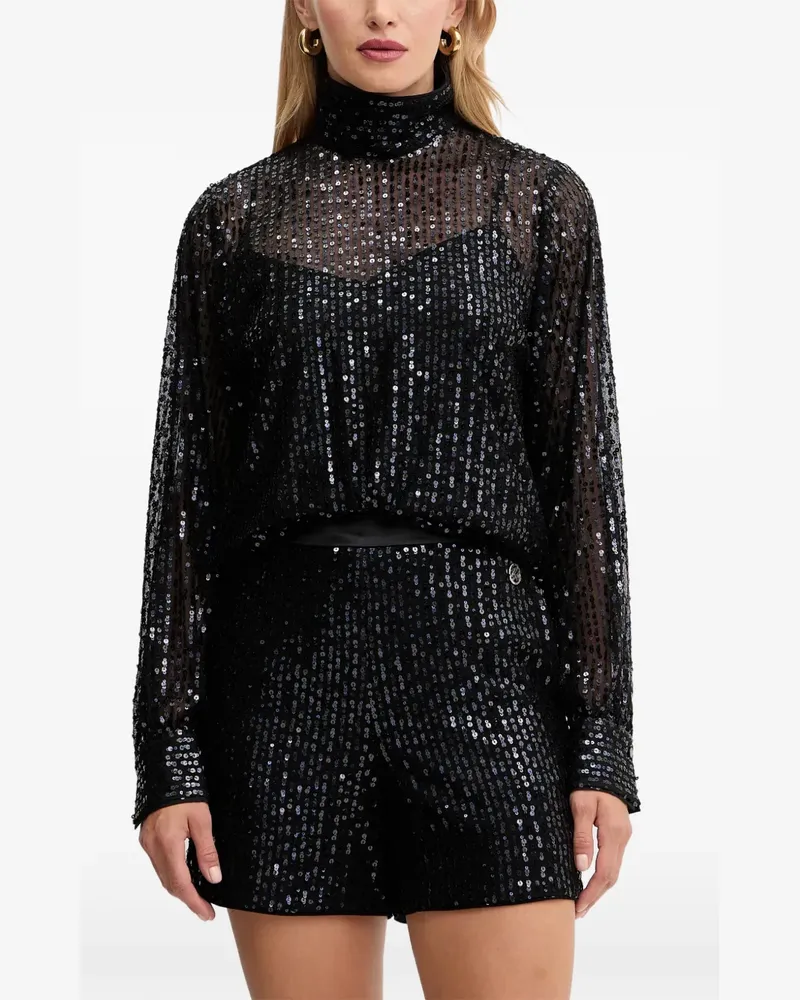 Karl Lagerfeld sequin high-neck top - Schwarz Schwarz