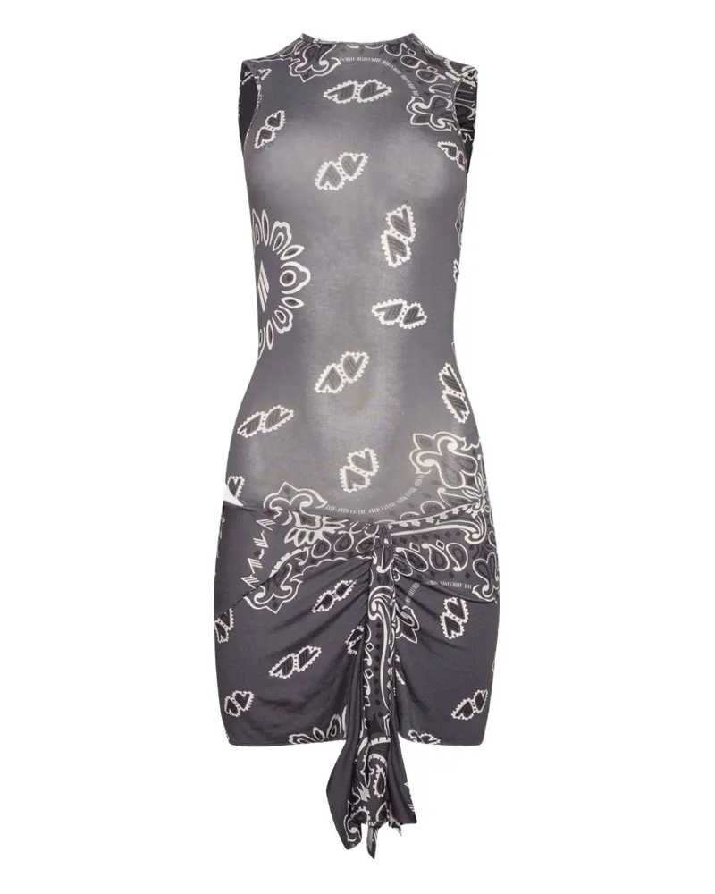 ATTICO Minikleid mit Bandana-Print - Grau Grau