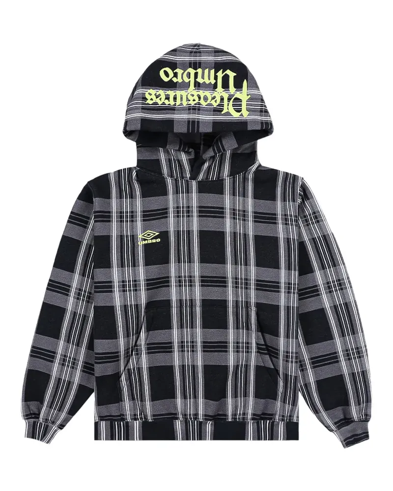 PLEASURES x Umbro Spine karierter Hoodie - Schwarz Schwarz
