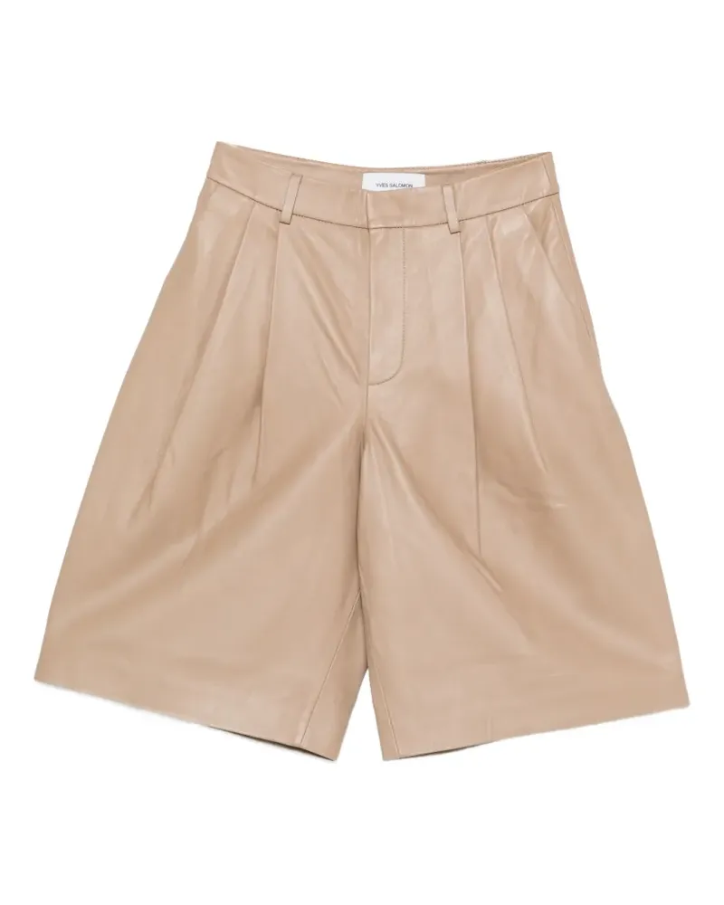 Yves Salomon Plissierte Shorts - Nude Nude