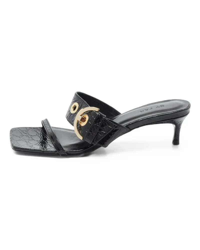 by FAR croc-embossed buckled sandals - Schwarz Schwarz