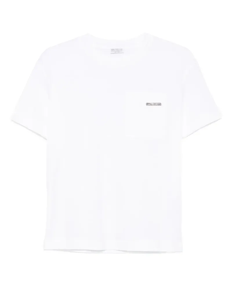 Brunello Cucinelli T-Shirt mit Taschendetail - Weiß Weiß