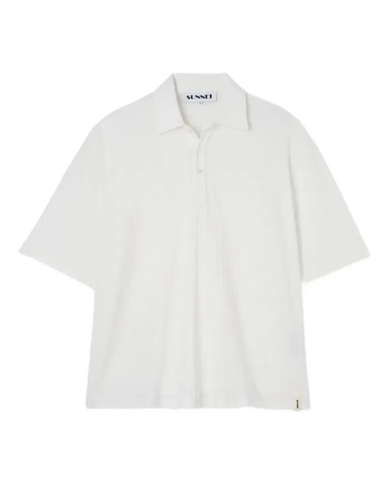 SUNNEI Poloshirt aus geripptem Strick - Weiß Weiß