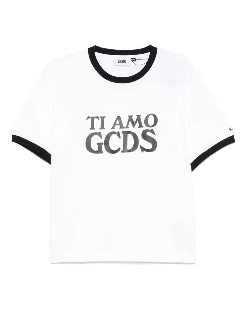 GCDS Ti Amo  T-Shirt - Weiß Weiß