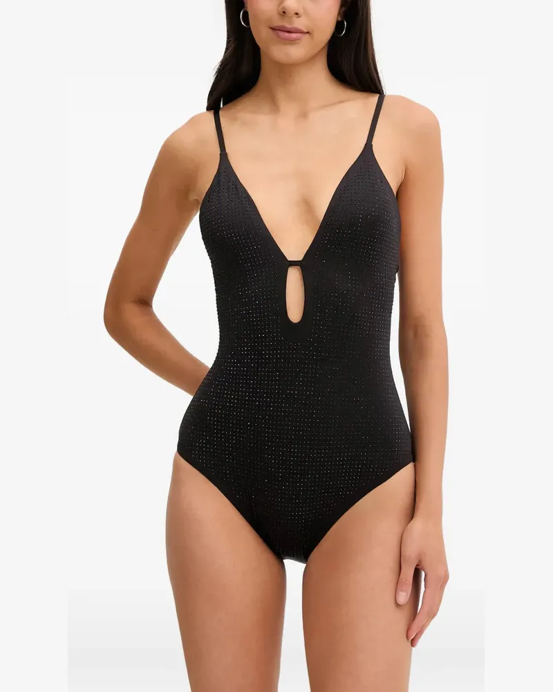 Michael Kors rhinestone-embellished swimsuit - Schwarz Schwarz