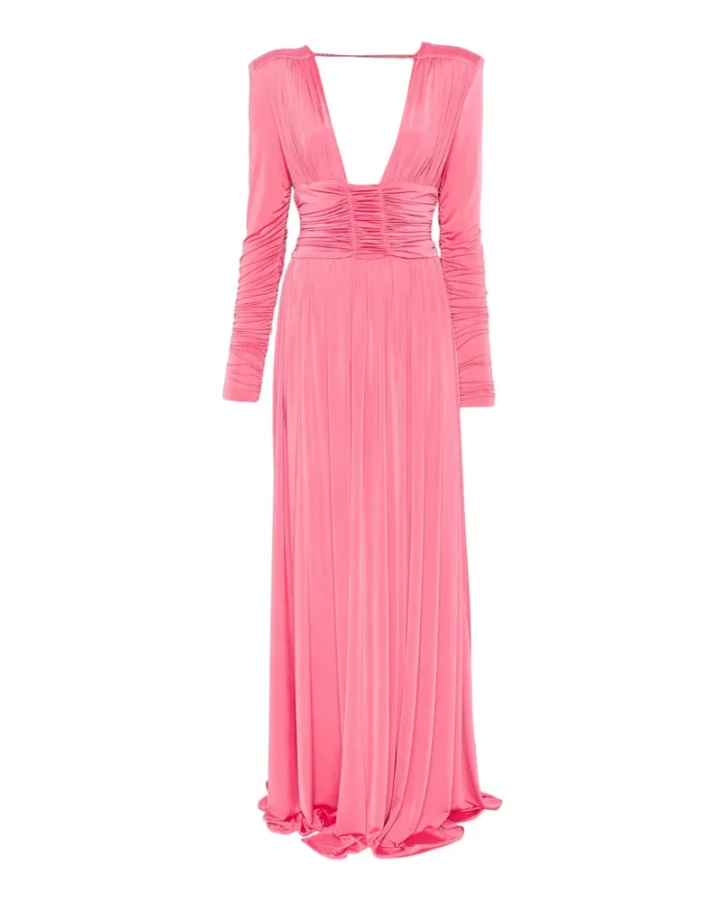 Marco Bologna ruched long-sleeve maxi dress - Rosa Rosa