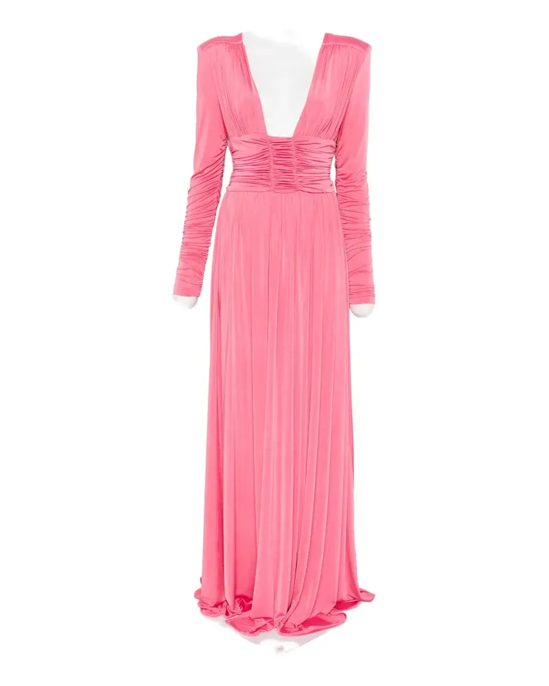 Marco Bologna ruched long-sleeve maxi dress - Rosa Rosa