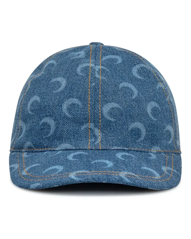 Marine Serre Baseballkappe aus Denim mit Mond-Print - Blau Blau
