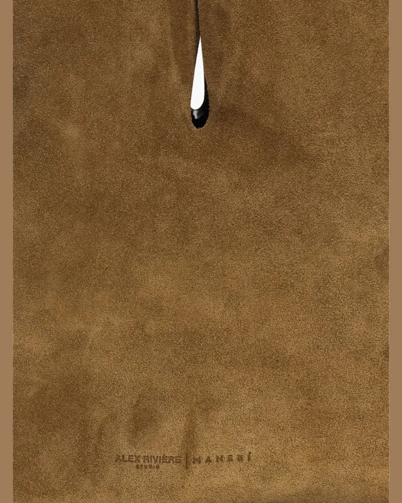 Manebí x Alex Rivière Studio Louis suede shoulder bag - Braun Braun