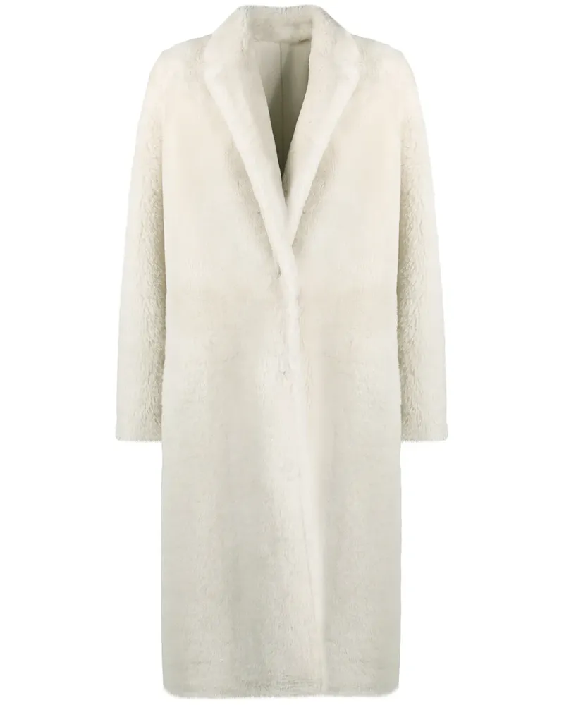 Yves Salomon fitted single-breasted coat - Nude Nude