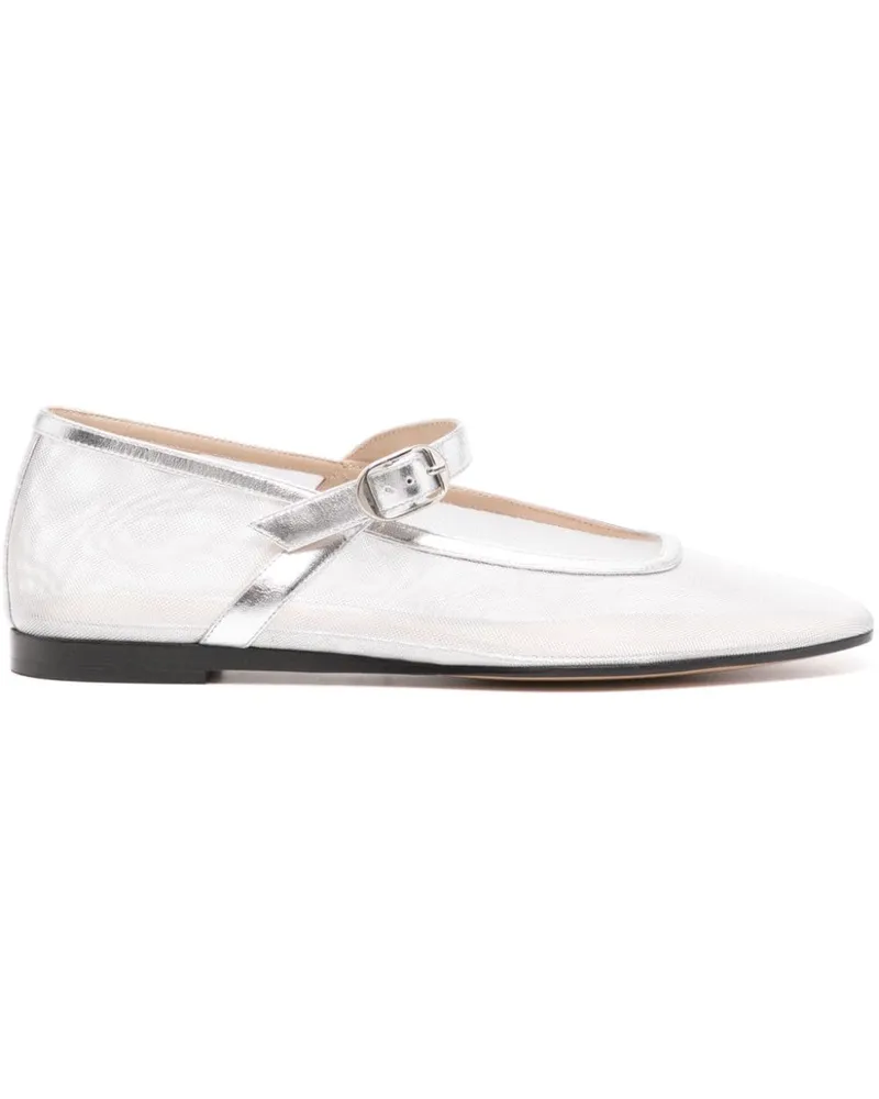 Le Monde Béryl Mary Janes in Netzoptik - Silber Silber