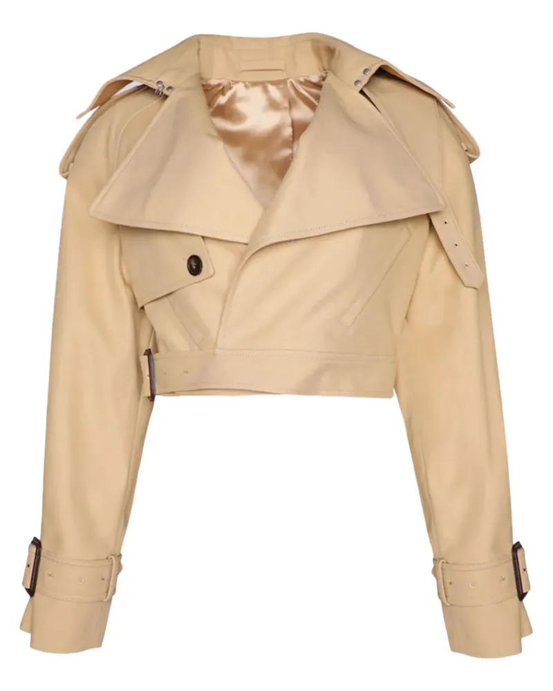 WARDROBE.NYC Perfecto Cropped-Trenchjacke - Nude Nude