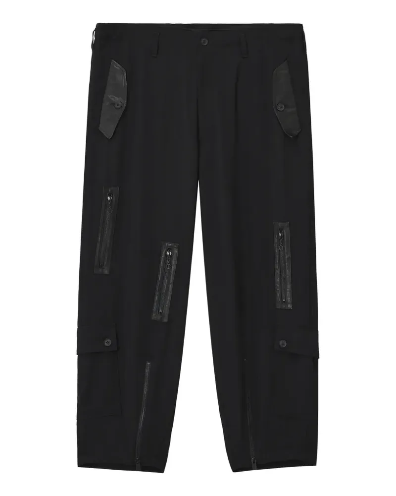 Yohji Yamamoto zip-detail trousers - Schwarz Schwarz