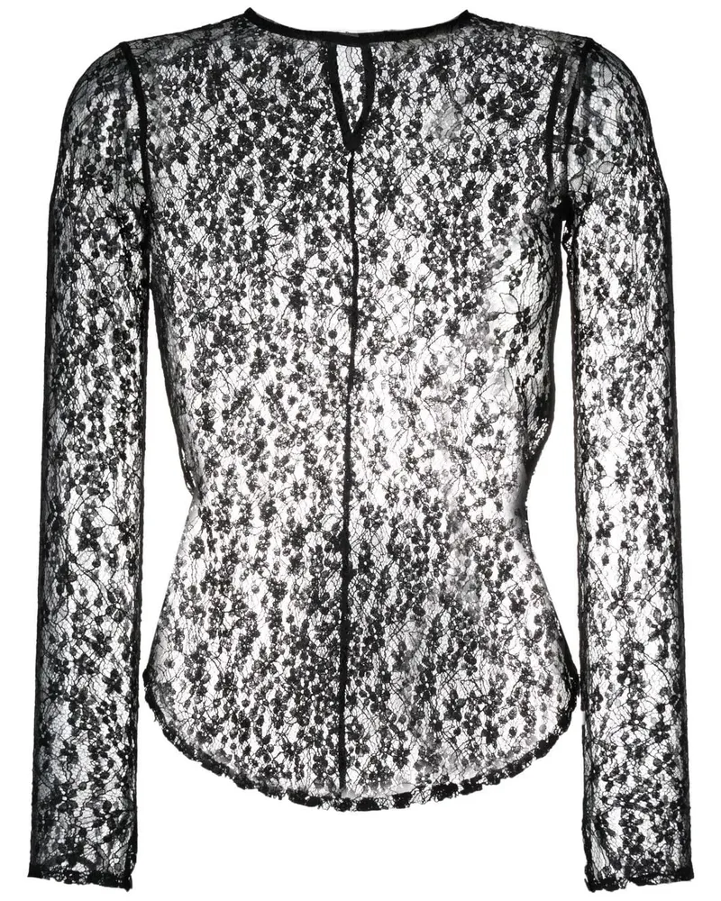 Isabel Marant Toyela Oberteil aus Spitze - Schwarz Schwarz