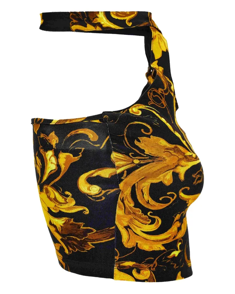 Versace Jeans Bikinioberteil mit barockem Print - Schwarz Schwarz