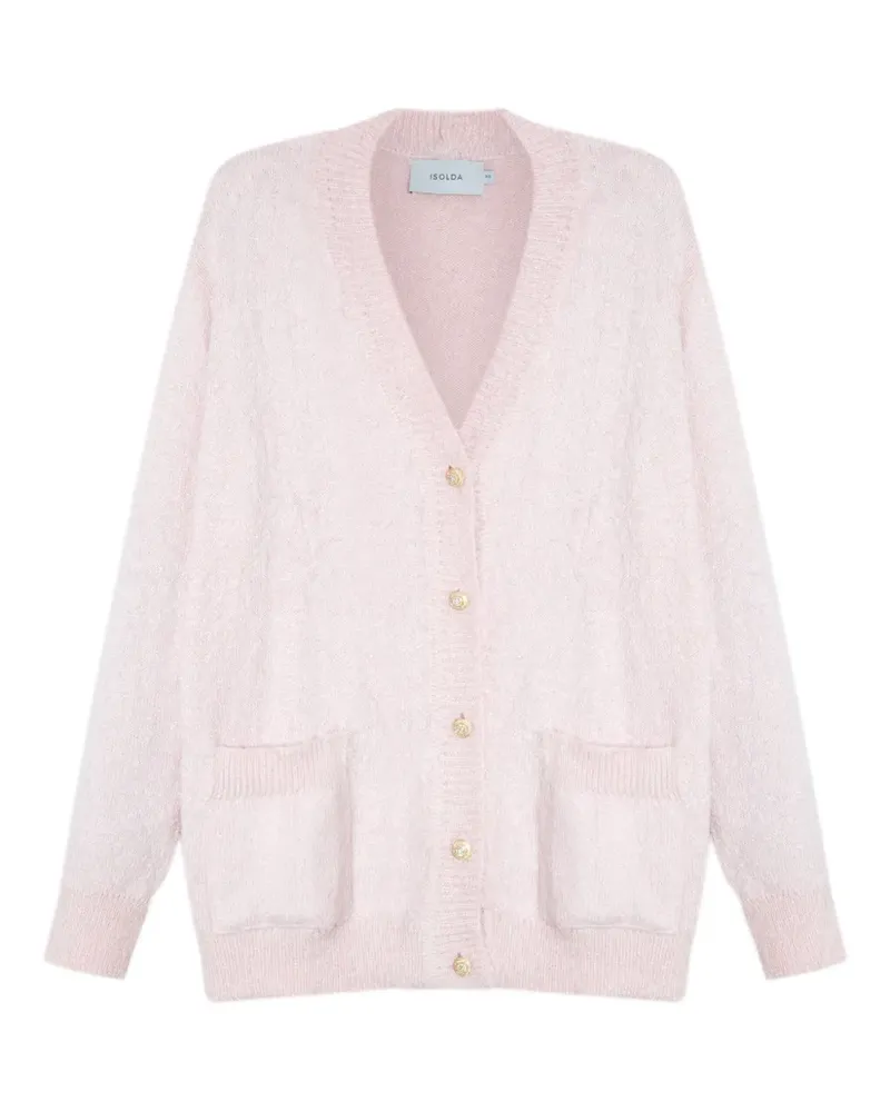 ISOLDA Cardigan mit aufgesetzter Tasche - Rosa Rosa