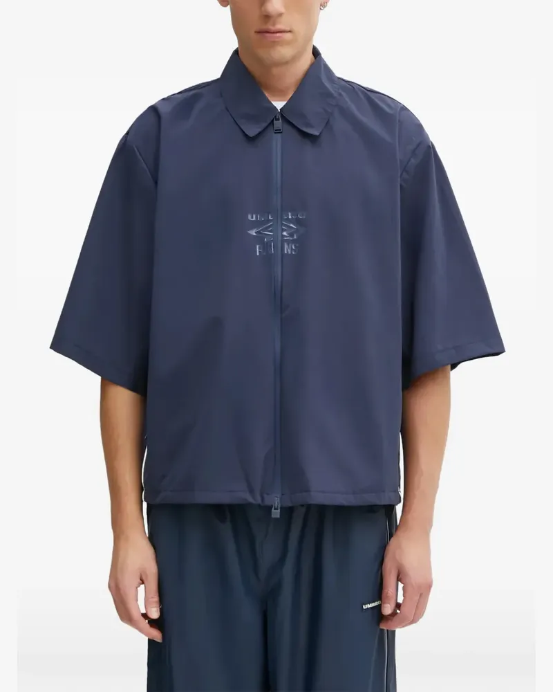 RAINS x Umbro zip-up short-sleeve shirt - Blau Blau