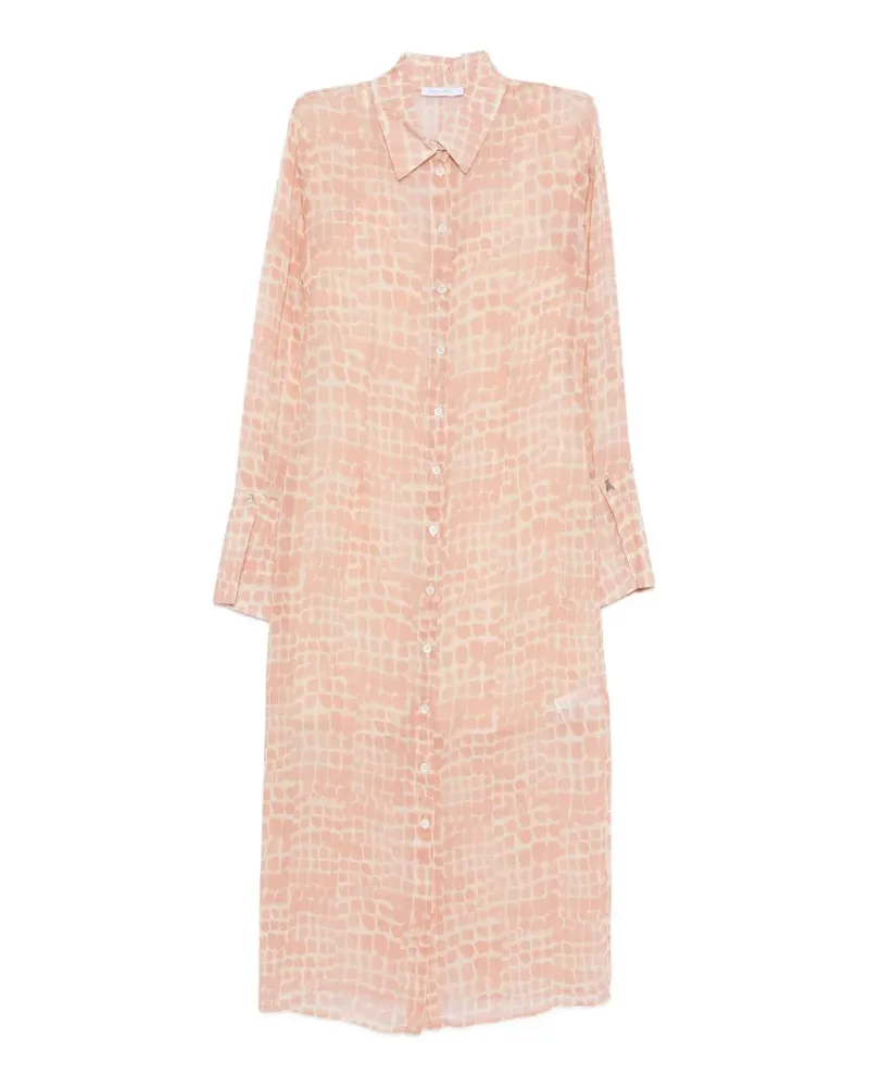 Patrizia Pepe croco-print midi shirt dress - Rosa Rosa