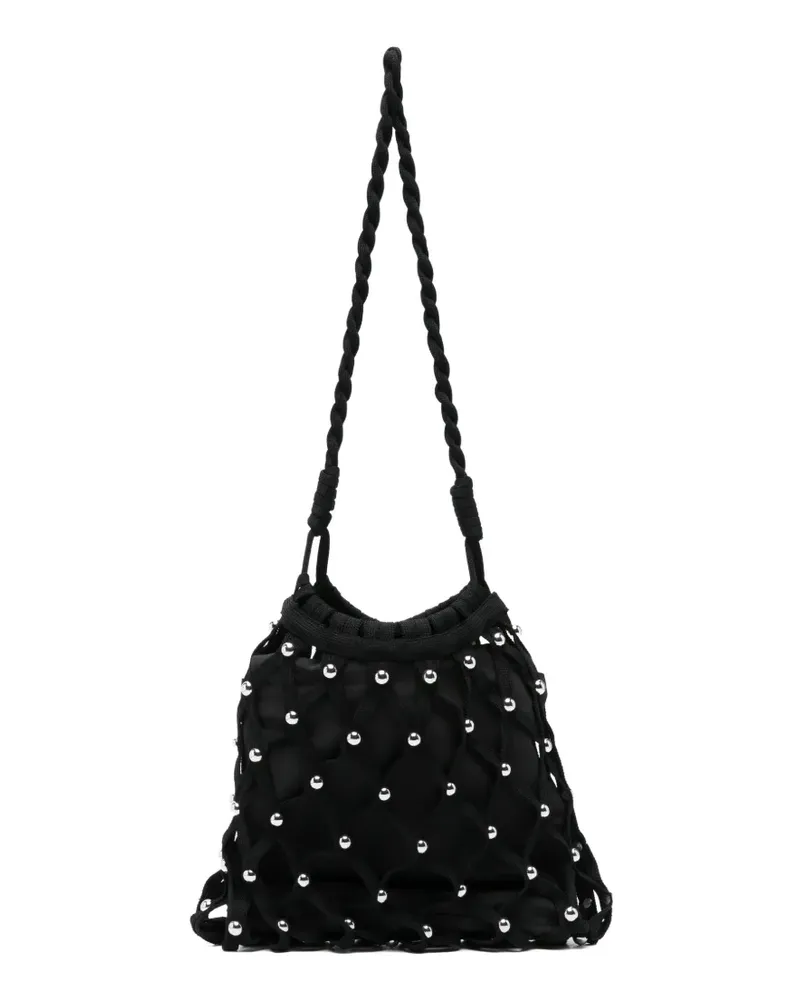 Sandro Schultertasche mit Nieten - Schwarz Schwarz