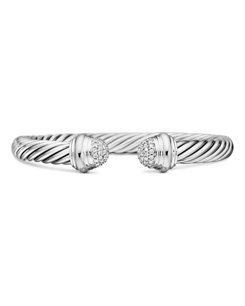 David Yurman Cable Classics Armband aus Sterlingsilber mit Diamant 7mm Silber