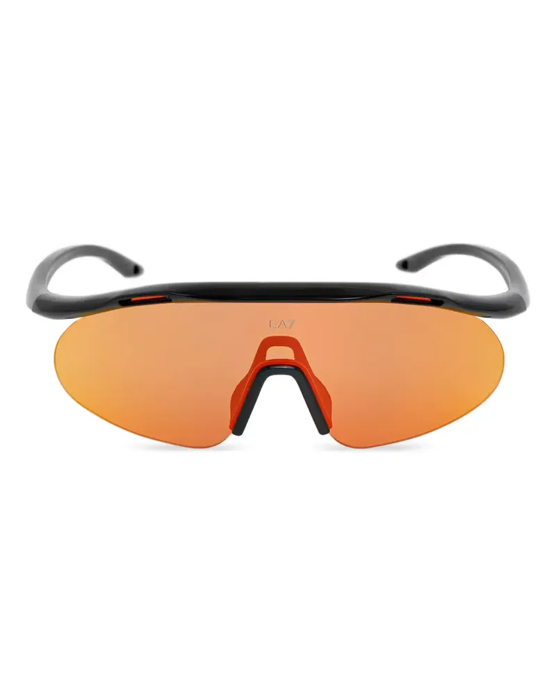 EA7 Sonnenbrille mit Shield-Gestell - Schwarz Schwarz
