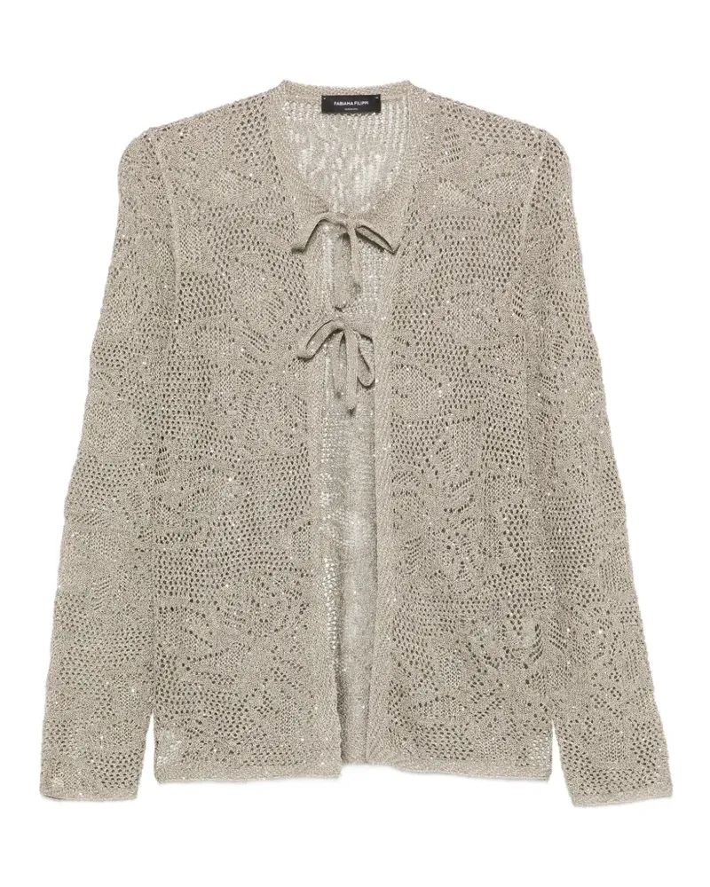 Fabiana Filippi Cardigan mit Schnürung - Grün Grün