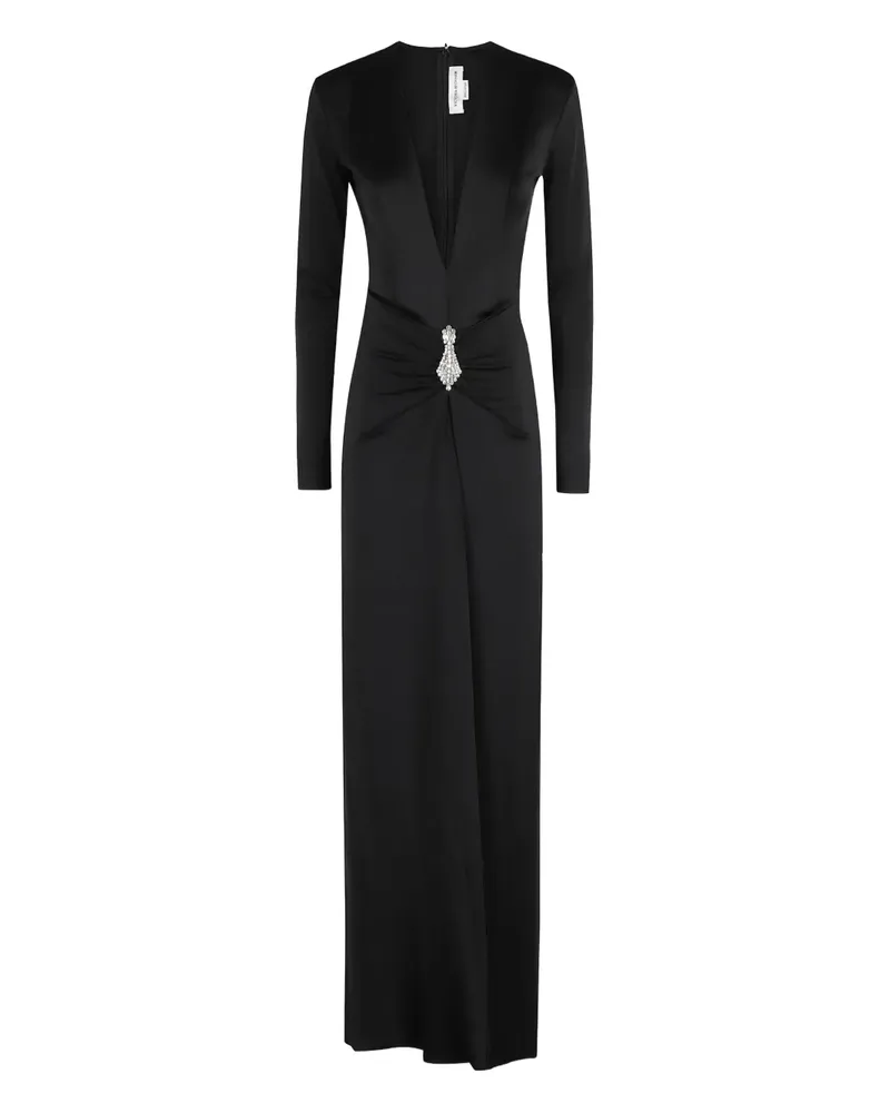 Victoria Beckham Verziertes Maxikleid mit V-Ausschnitt - Schwarz Schwarz