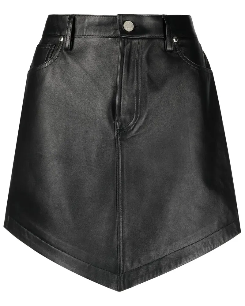 Alexandre Vauthier Lederminirock mit hohem Bund - Schwarz Schwarz