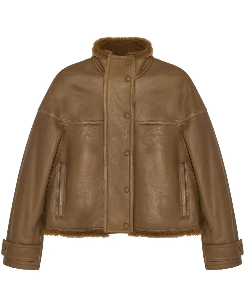 Yves Salomon Jacke mit Shearling-Futter - Braun Braun