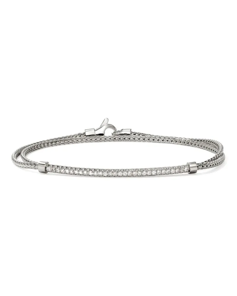 John Hardy JH Essential Wrap Armband mit Diamanten - Silber Silber