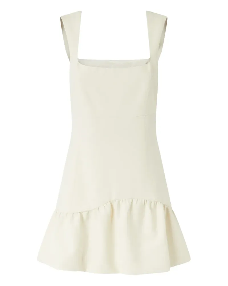 Pinko Midikleid mit Rüschensaum - Weiß Weiß