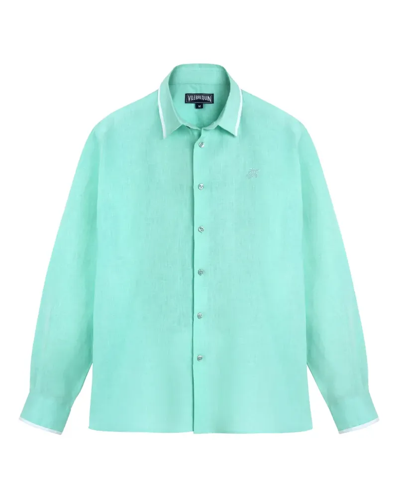 Vilebrequin Hemd aus Leinen - Grün Grün