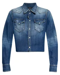 Dsquared2 Jeanshemd im Distressed-Look Blau