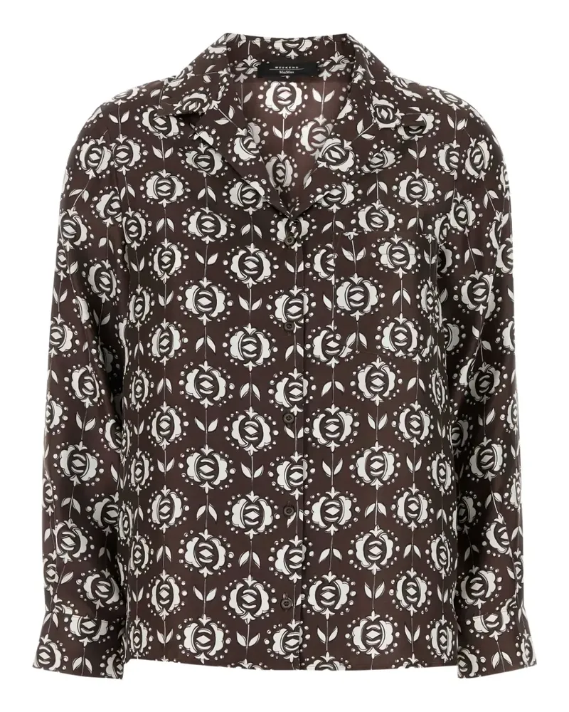 Max Mara Hemd mit Blumen-Print - Braun Braun
