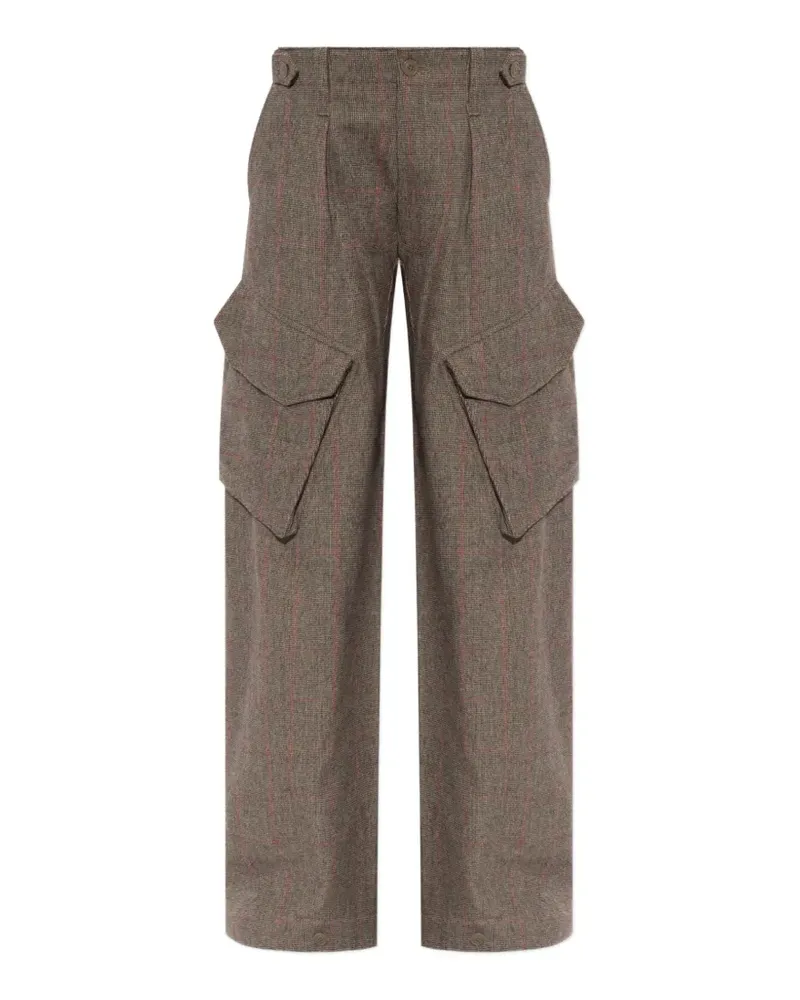 R13 Barrel check-pattern cargo pants - Braun Braun