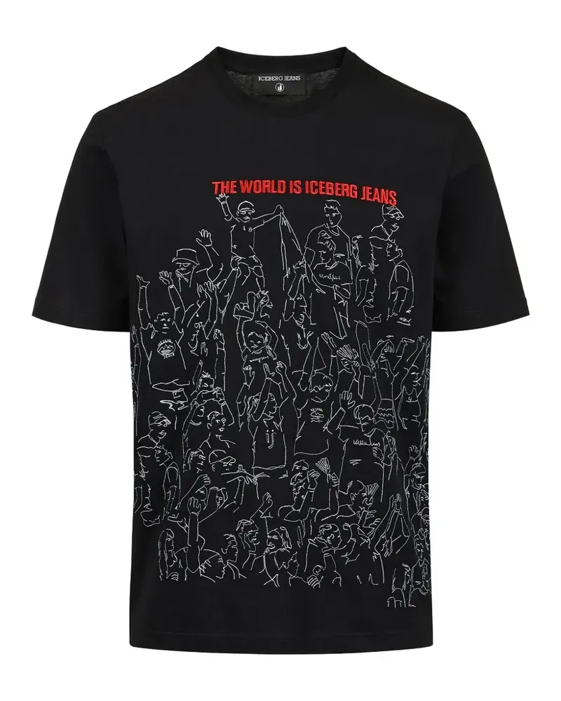 Iceberg graphic-print crew-neck T-shirt - Schwarz Schwarz