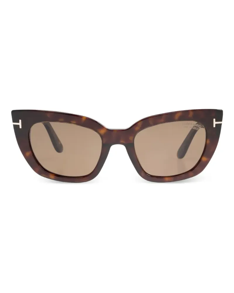 Tom Ford Cat-Eye-Sonnenbrille in Schildpattoptik - Schwarz Schwarz
