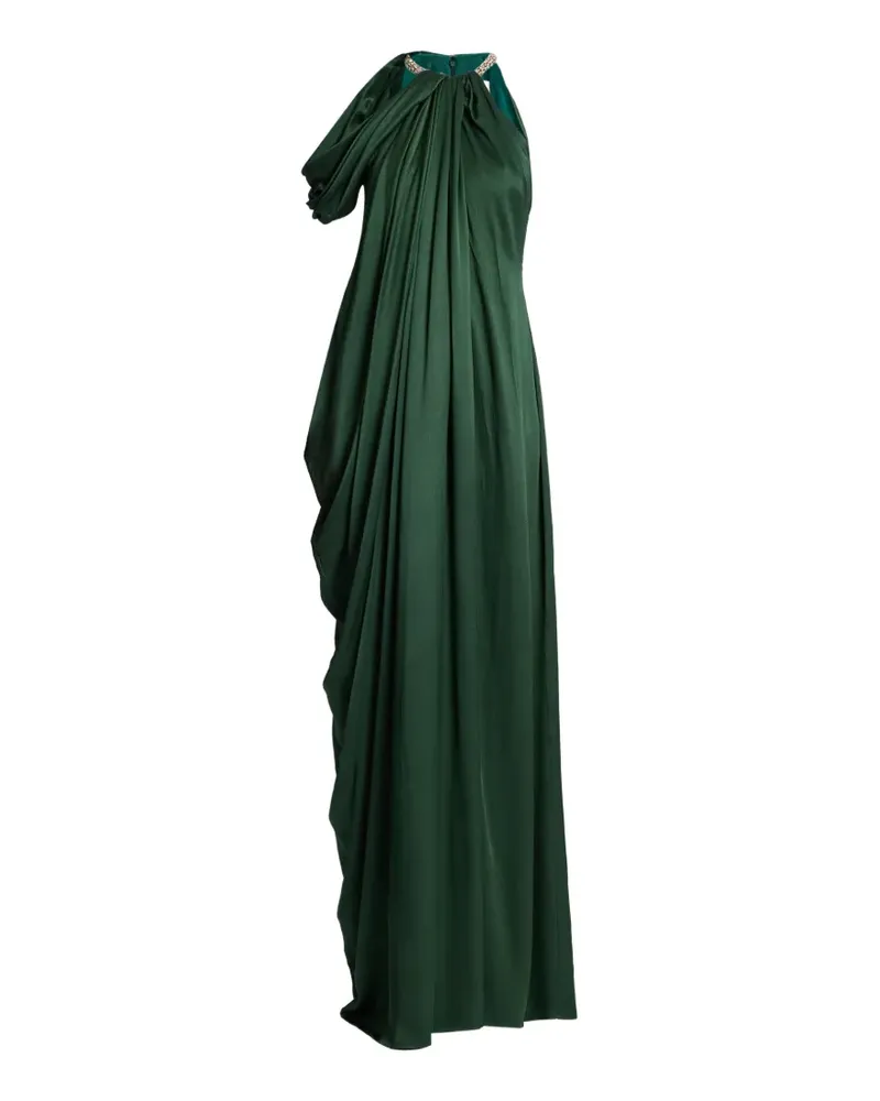 Erdem seersucker draped gown - Grün Grün