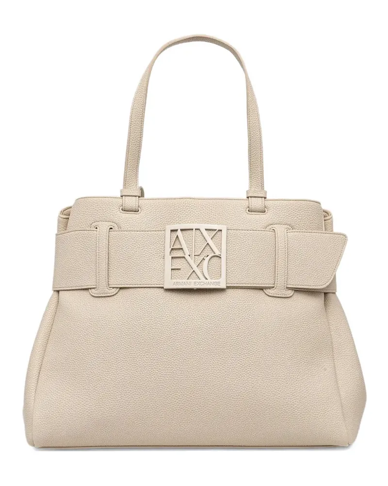 Armani Exchange logo-appliqué tote bag - Nude Nude