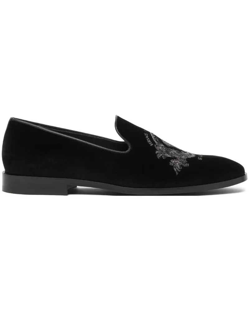 Versace Medusa Milano Slipper aus Samt - Schwarz Schwarz