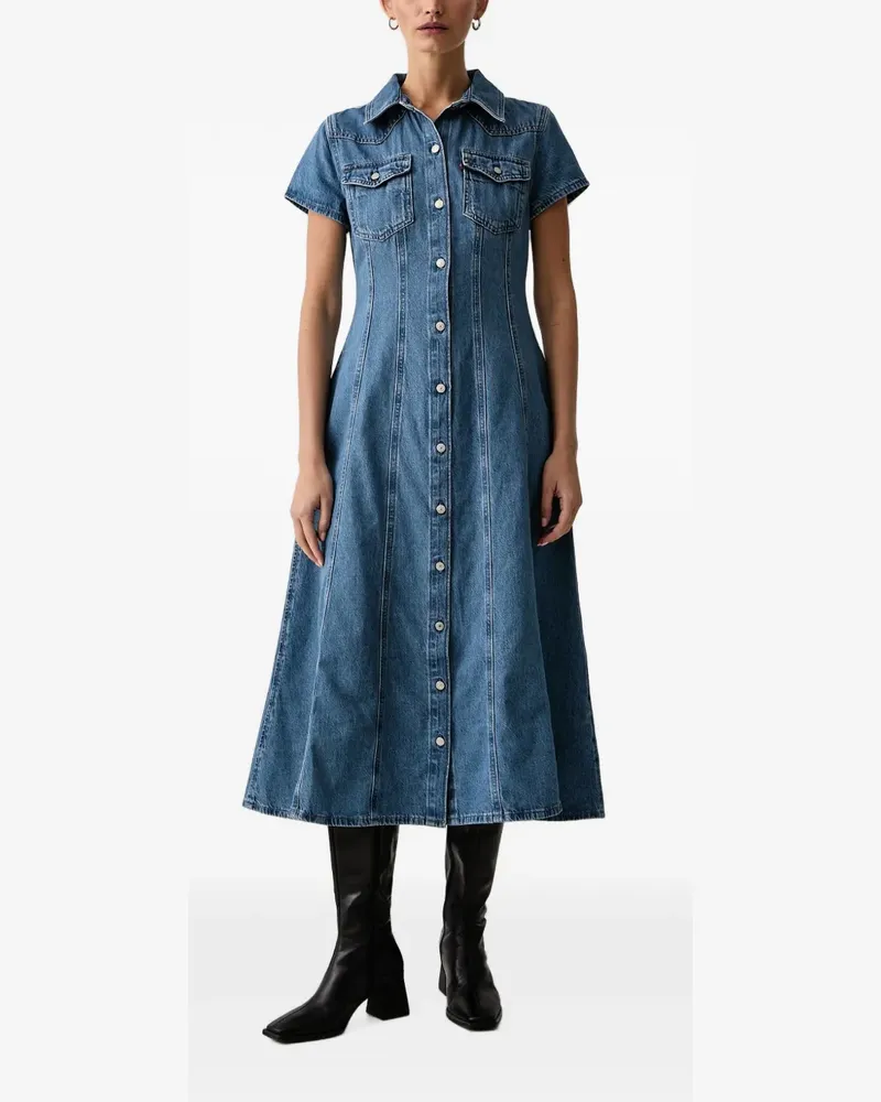 Levi's Jeanskleid mit kurzen Ärmeln - Blau Blau
