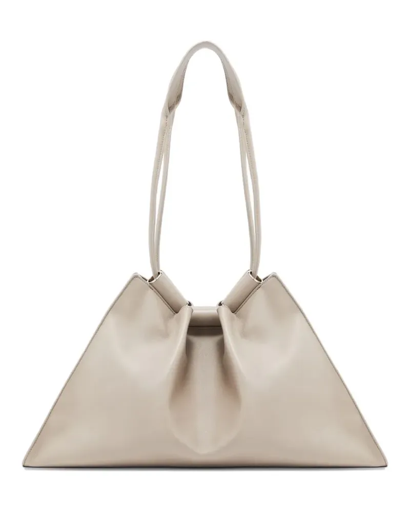 Giorgio Armani gathered-detail leather shoulder bag - Nude Nude