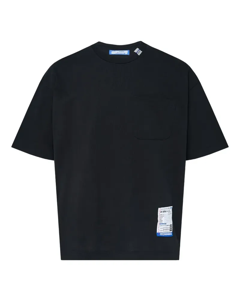 MIHARAYASUHIRO T-Shirt aus schwerem Jersey mit Tasche - Schwarz Schwarz