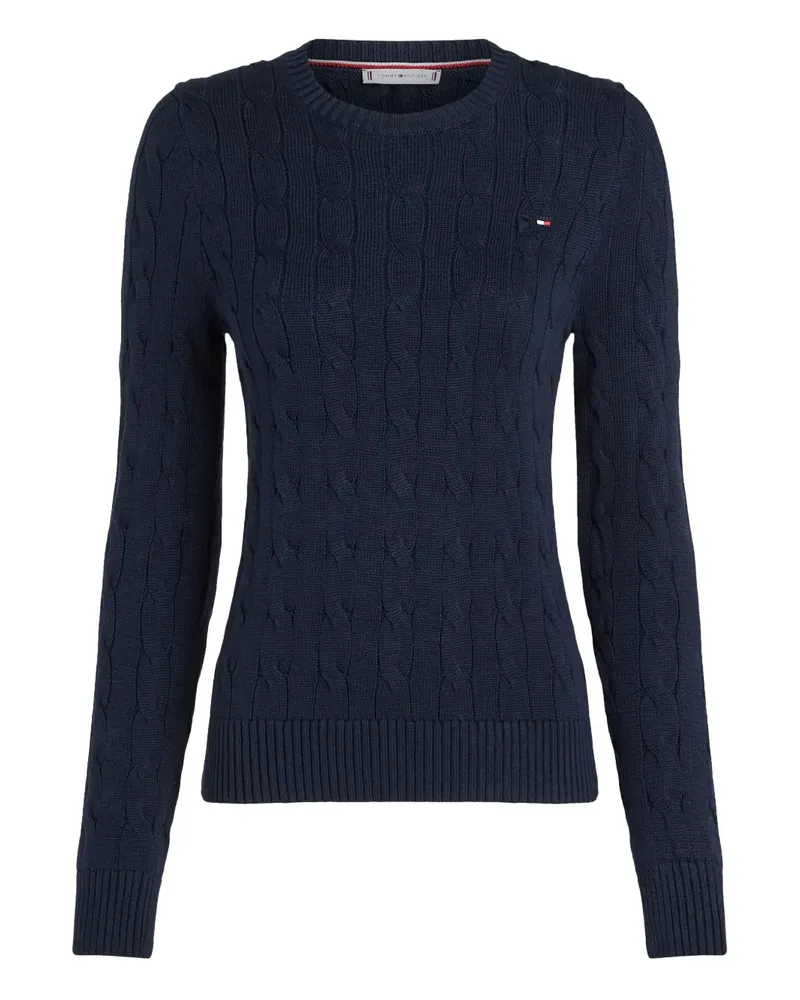Tommy Hilfiger Pullover mit Zopfmuster - Blau Blau