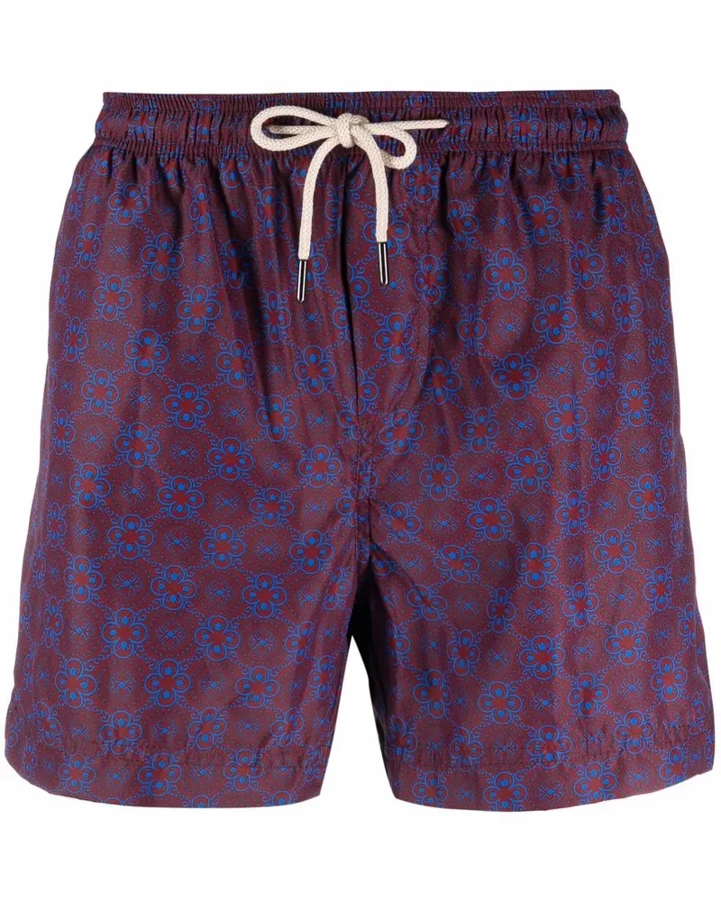 PENINSULA Badeshorts mit geometrischem Print - Rot Rot